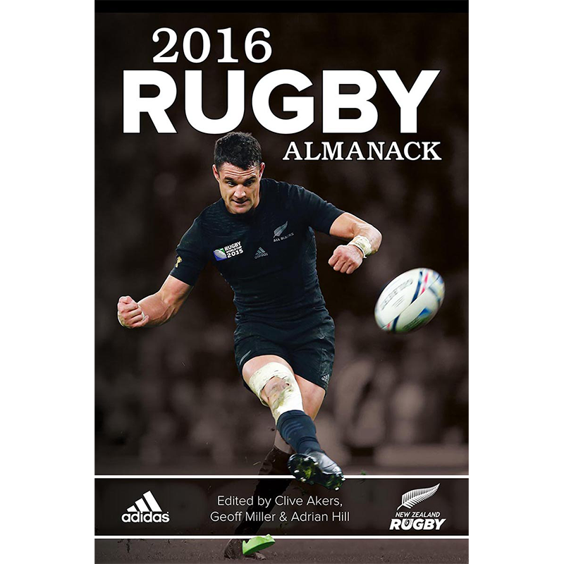 2016 Rugby Almanack book cover – NZ sports publishing design